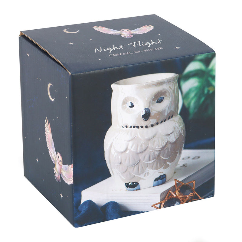 Brûle-parfum hibou irisé – Ambiance mystique