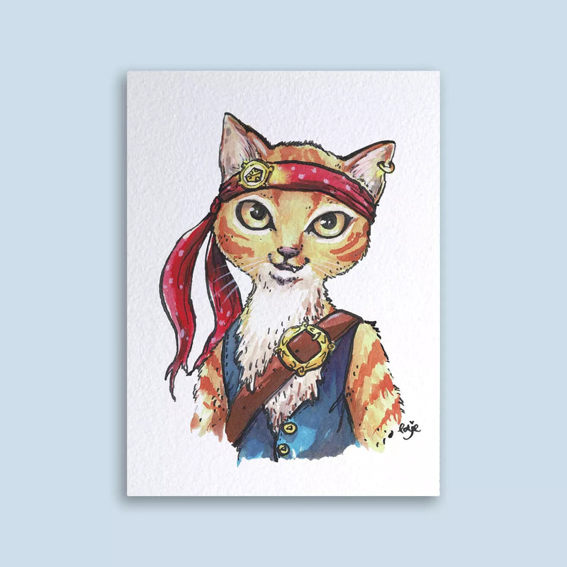 Carte postale Chat pirate