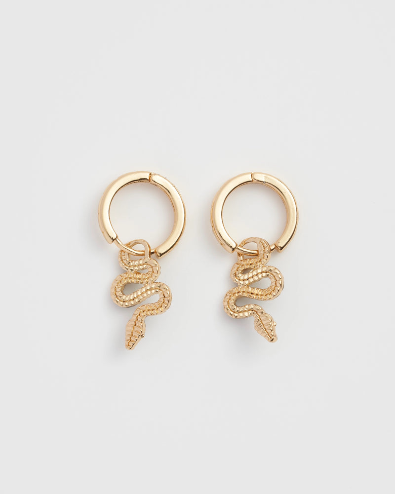 Boucles d’oreilles Fable England – Serpent céleste émaillé en plaqué or