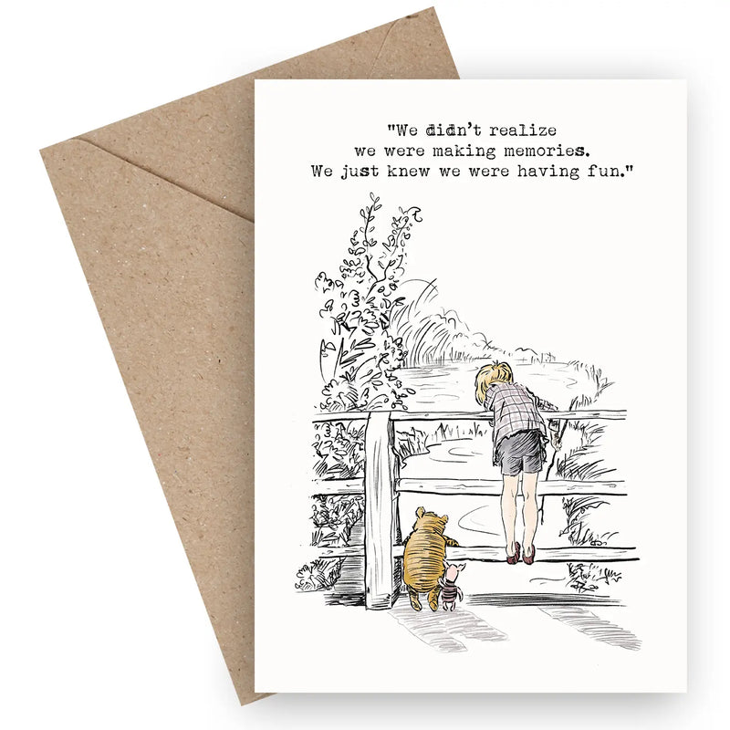 Carte illustrée Winnie et Jean-Christophe – Souvenir d’enfance