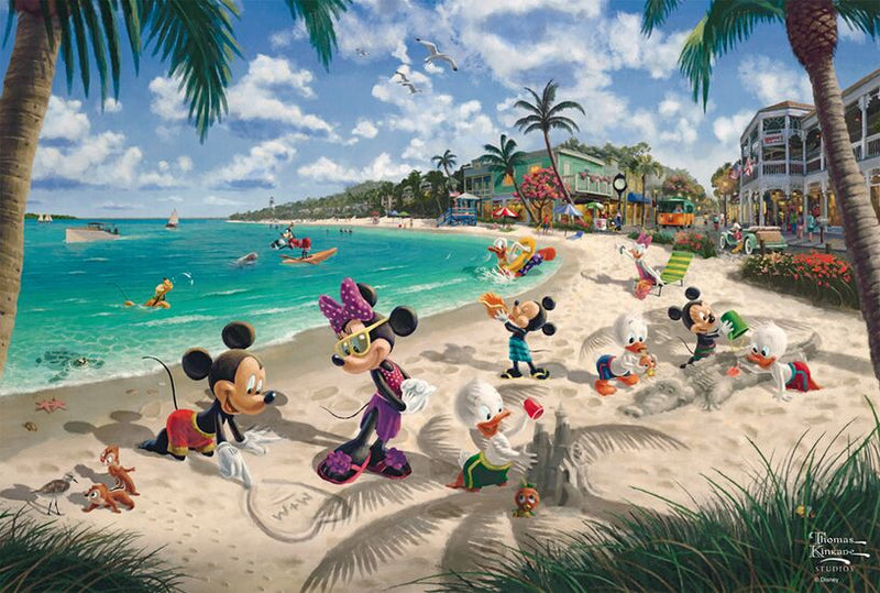 Puzzle Disney Thomas Kinkade – Mickey & Minnie à la plage – 200 pièces