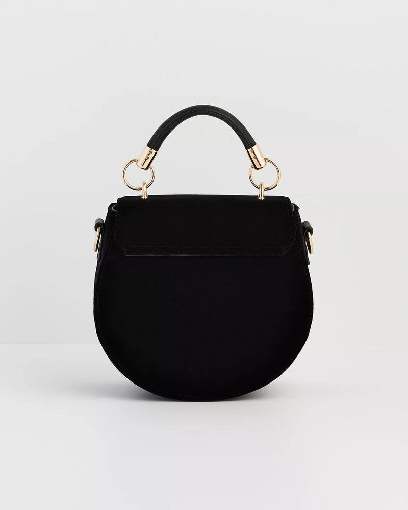 Sac noir brodé Fable England – Renard & Chouette