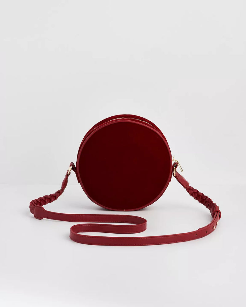 Sac bandoulière rouge Fable England – Lapin brodé & fleurs