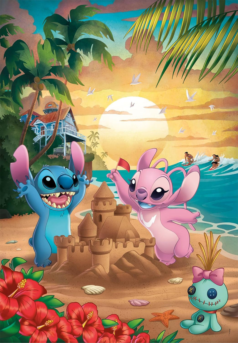 Puzzle Disney Stitch – Château de sable au coucher du soleil – 500 pièces