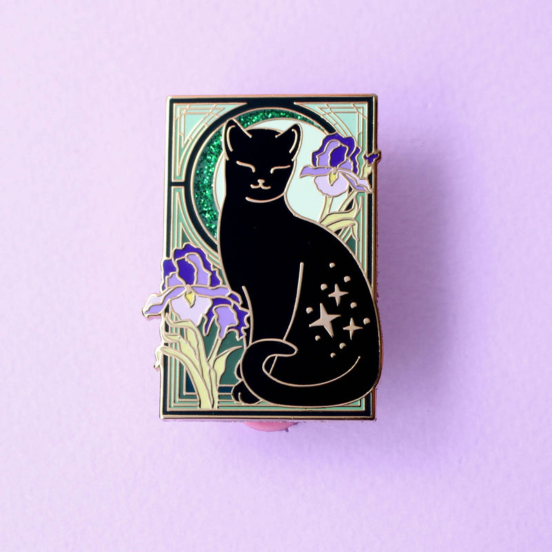 Pin’s Chat Noir & Iris – Collection Art Nouveau