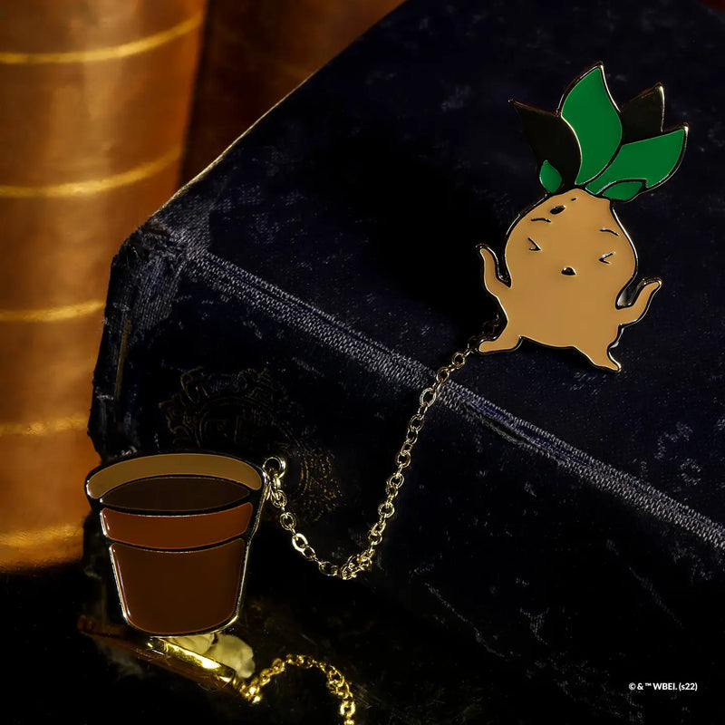 Duo de Pin’s Harry Potter – Mandragore & Pot avec chaîne