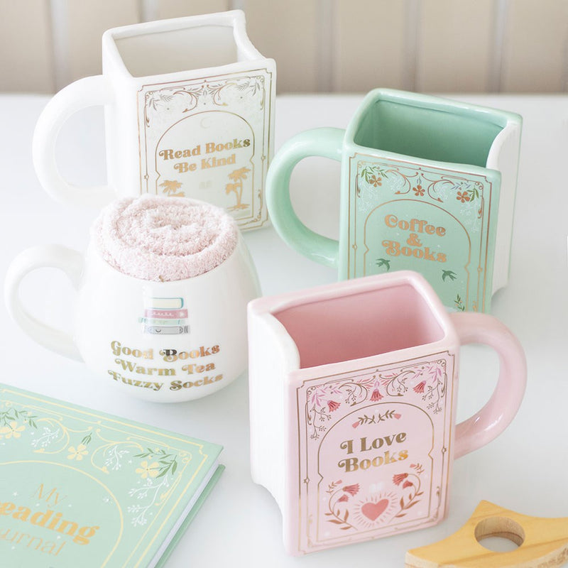 Mug Livre Rose « I Love Books » en Céramique – Collection The Book Club