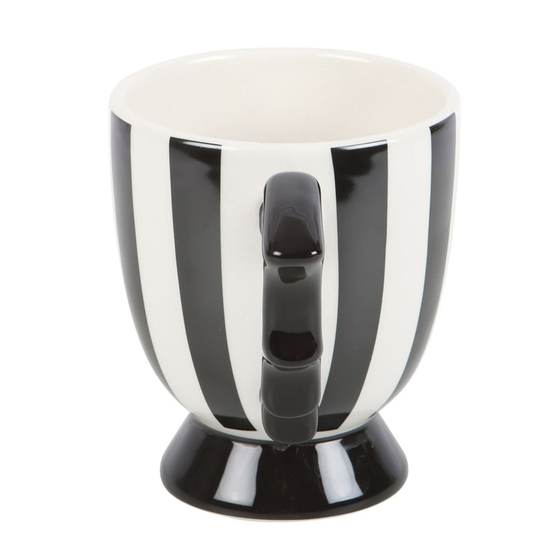 Tasse Rayée Noire et Blanche Aile de Chauve-Souris – Collection Mysterious & Spooky