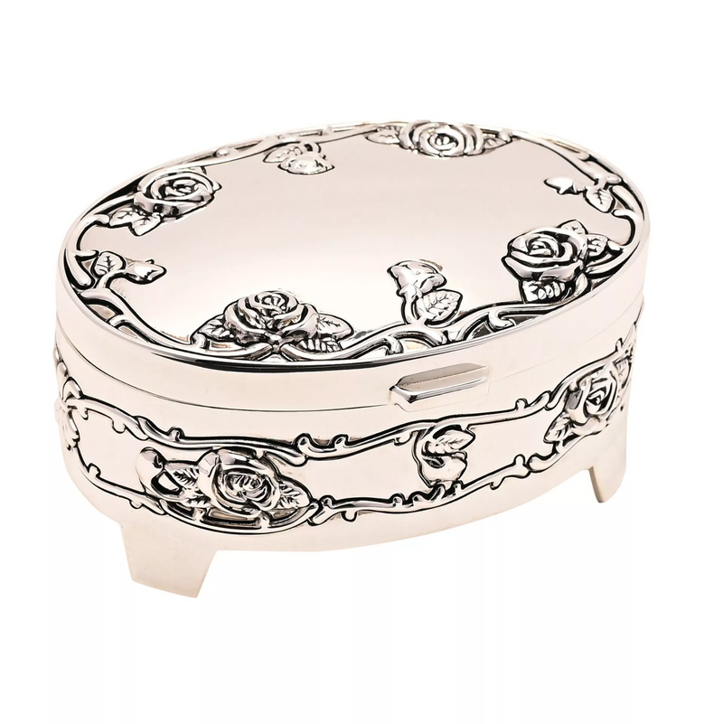 Boîte en métal style Belle et la Bête – Roses sculptées