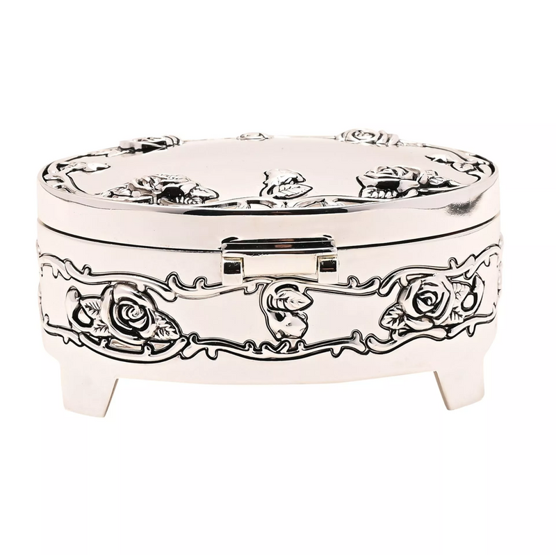 Boîte en métal style Belle et la Bête – Roses sculptées
