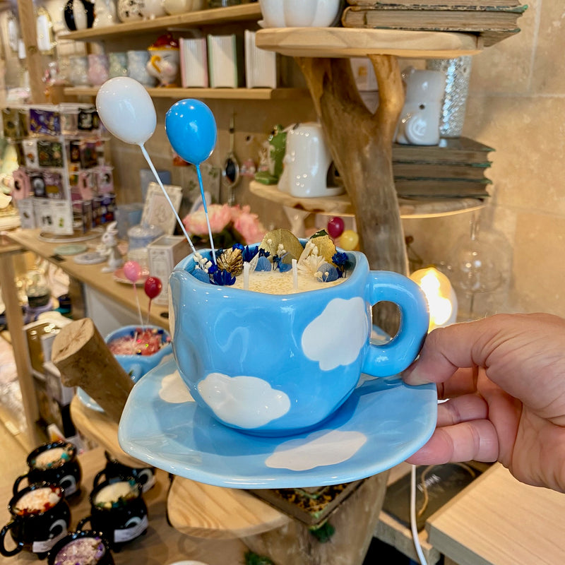 Bougie Exclusive - Tasse Nuage "Là-haut" - Parfum CARAMEL