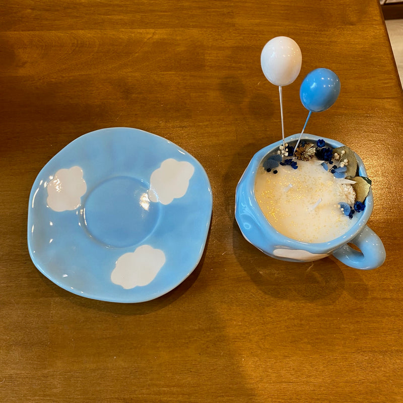 Bougie Exclusive - Tasse Nuage "Là-haut" - Parfum CARAMEL
