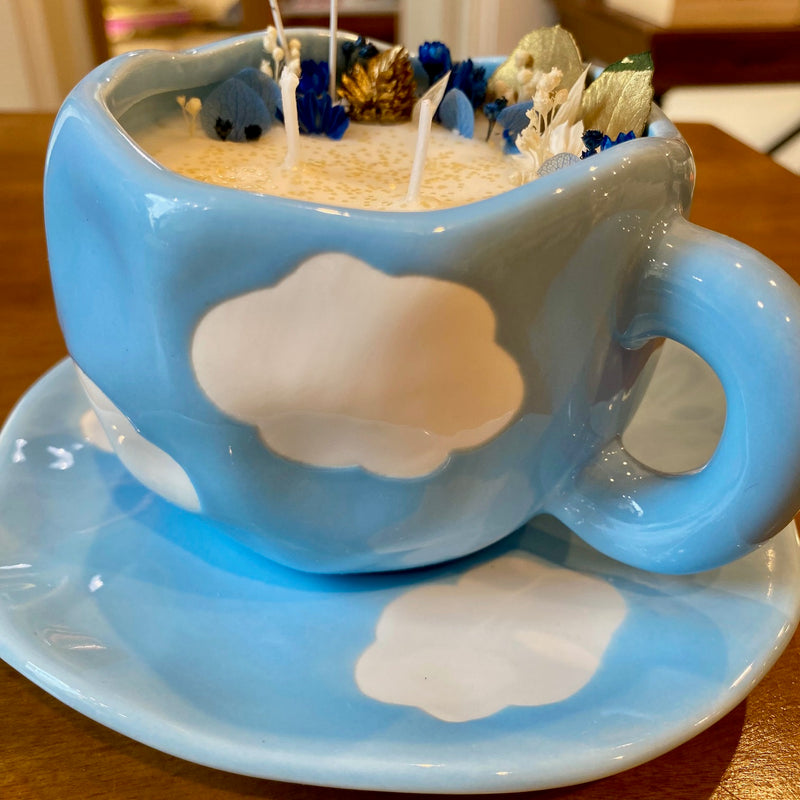 Bougie Exclusive - Tasse Nuage "Là-haut" - Parfum CARAMEL
