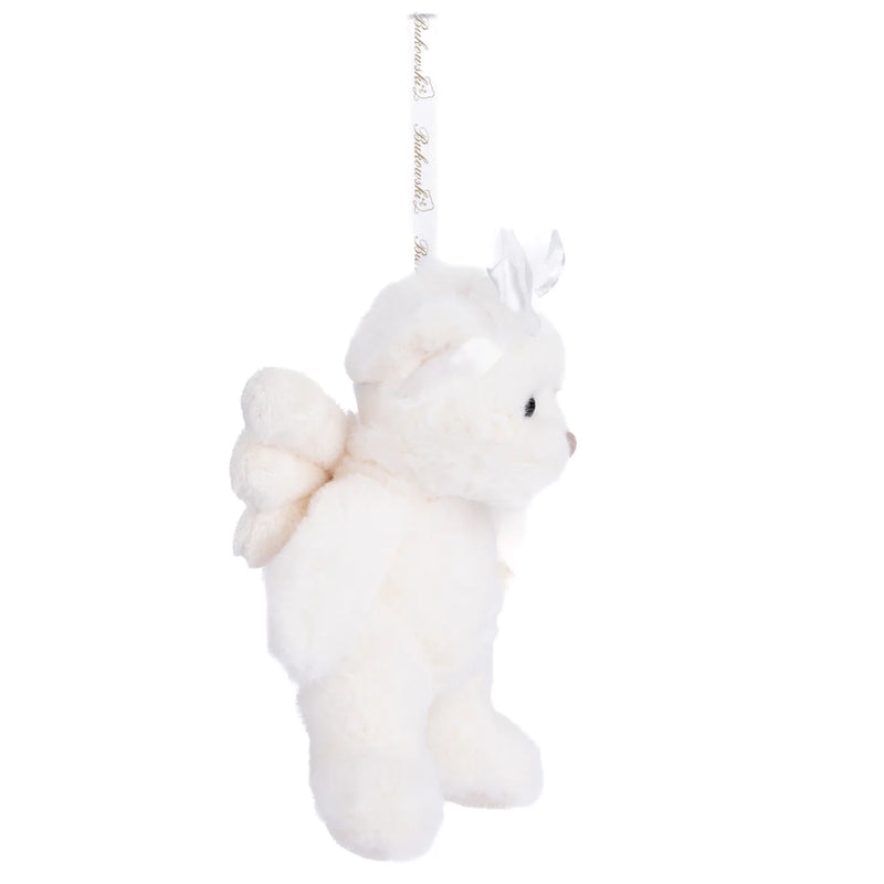 Peluche Bukowski Kaitlyn ange – ourson crème avec ailes et nœud