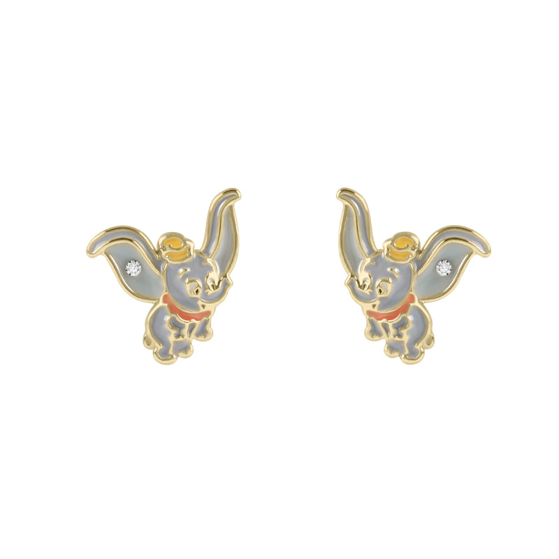 Boucles d'oreilles Dumbo colorées en plaqué or