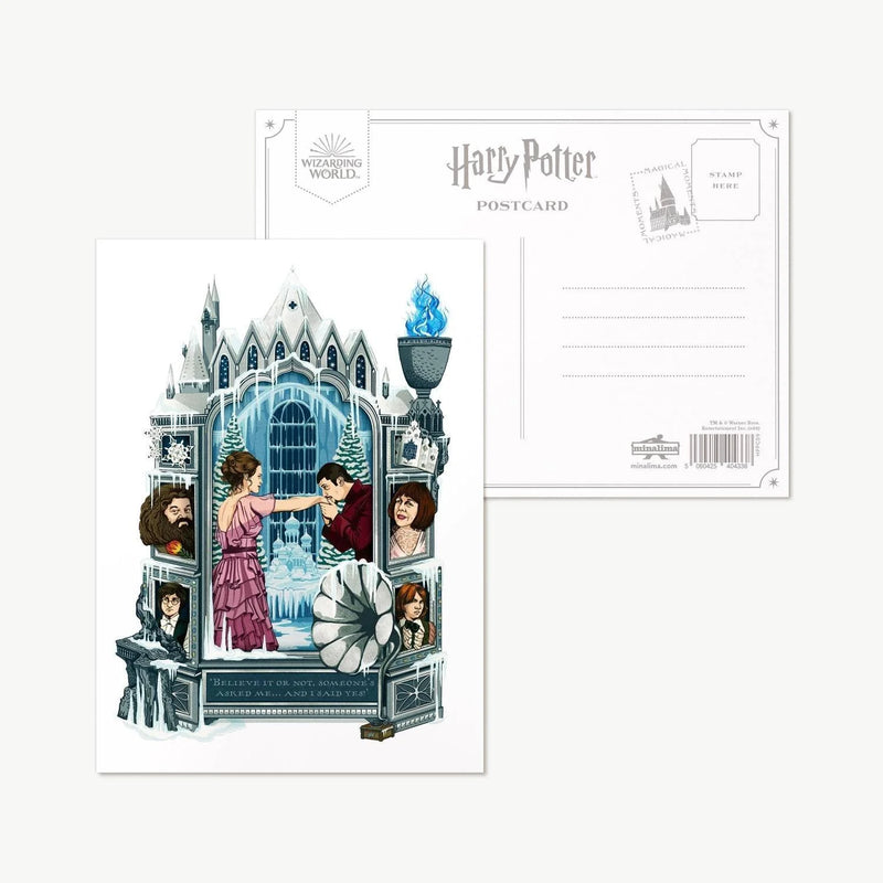 Carte postale minalima du yule bal avec hermione, vue avant et arrière