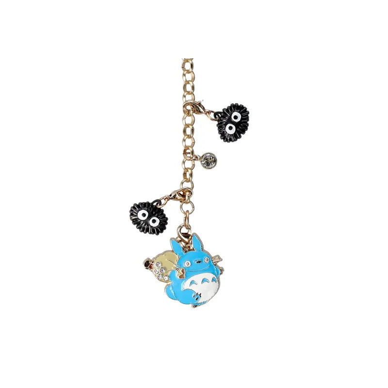 Porte-clés Totoro bleu et Noiraudes – Studio Ghibli – Métal émaillé