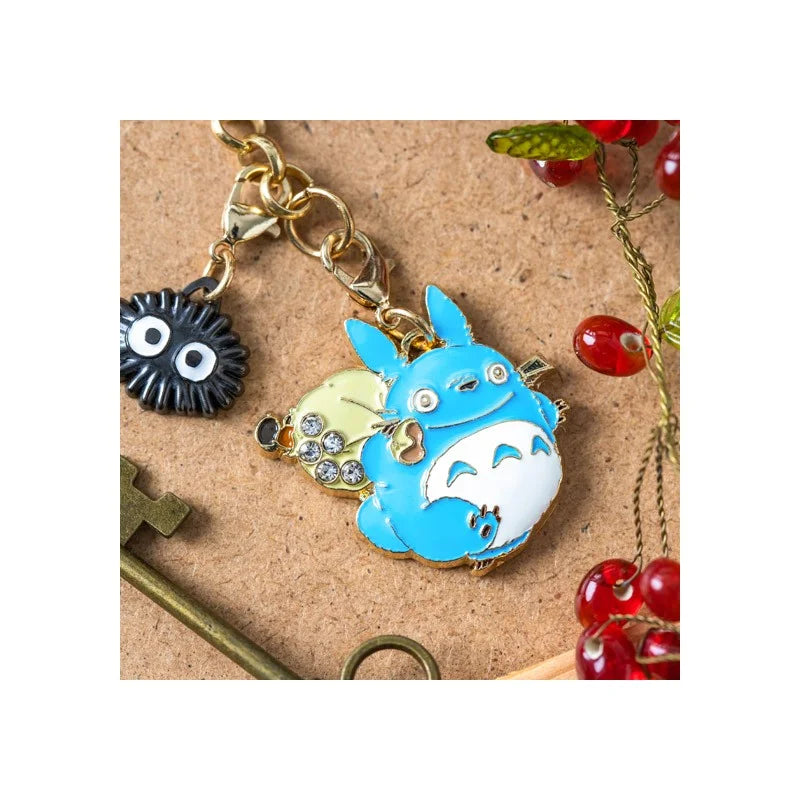 Porte-clés Totoro bleu et Noiraudes – Studio Ghibli – Métal émaillé