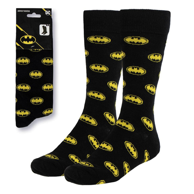 Chaussettes Batman – Logo jaune sur fond noir – Taille 38-45 – Licence officielle DC Comics