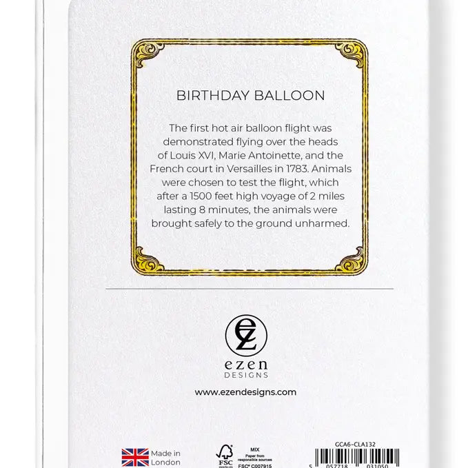 Carte d’anniversaire Montgolfière – Illustration vintage