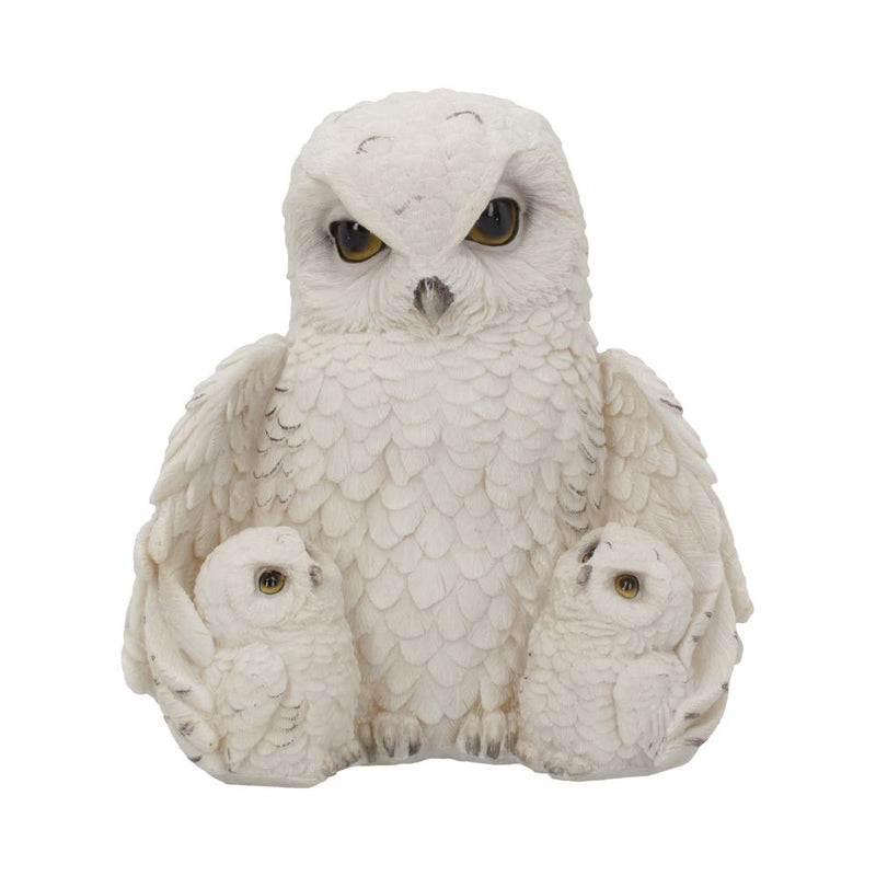 Grande figurine Chouette Harfang des Neiges et ses bébés - Style Hedwige