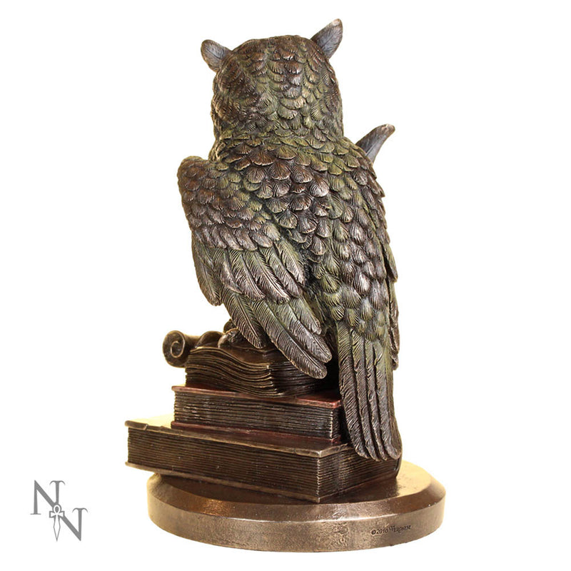 Figurine de hibou gardien des livres – Résine peinte à la main