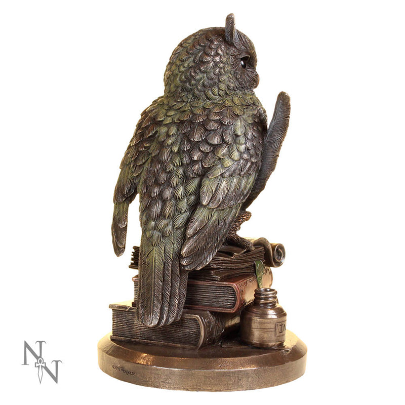 Figurine de hibou gardien des livres – Résine peinte à la main