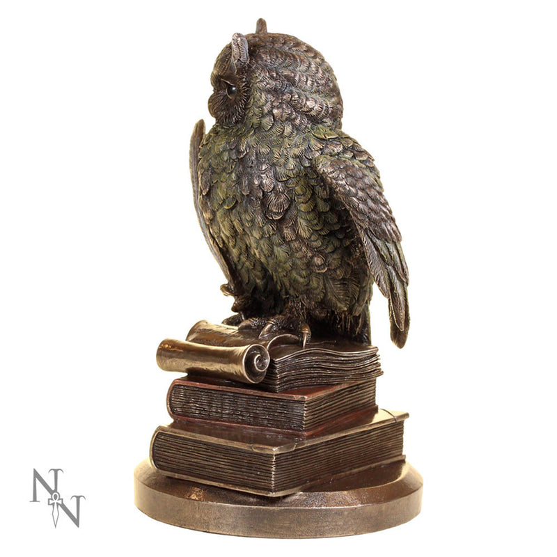 Figurine de hibou gardien des livres – Résine peinte à la main
