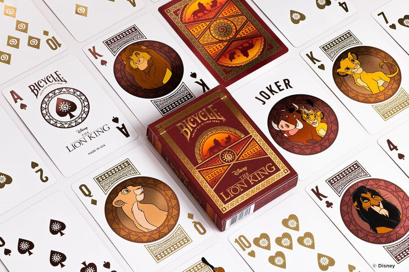 Jeu de cartes Bicycle – Disney Le Roi Lion - Edition dorée