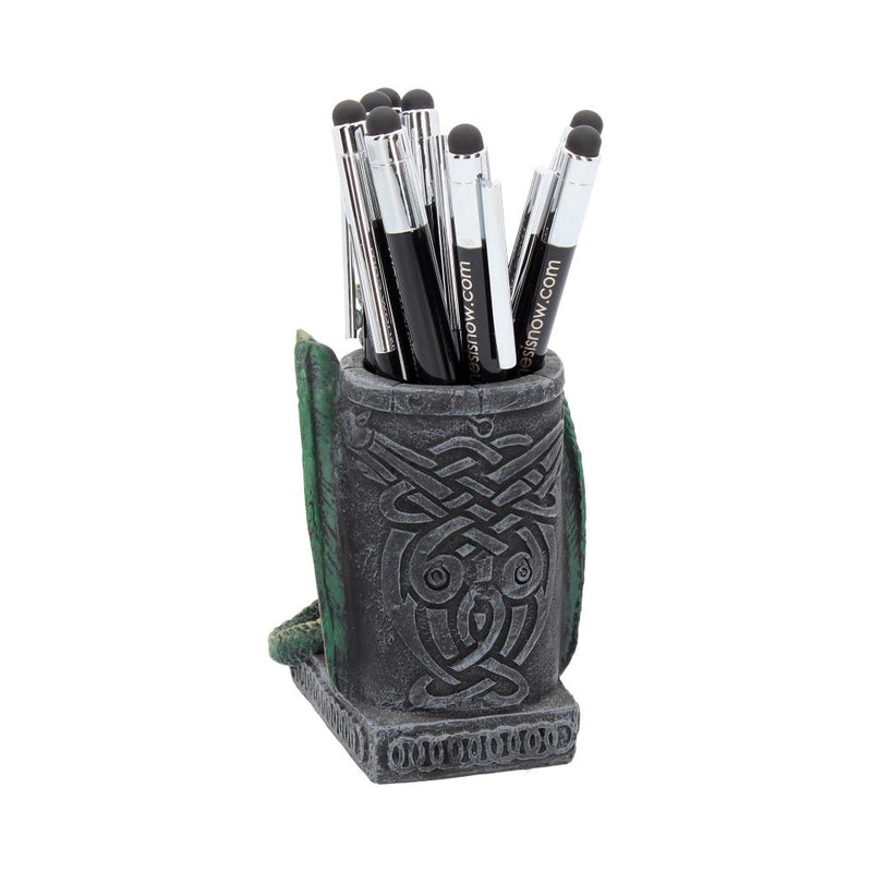 Pot à Crayons Dragon Émeraude – Décoration Bureau Fantasy