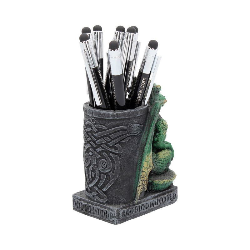 Pot à Crayons Dragon Émeraude – Décoration Bureau Fantasy