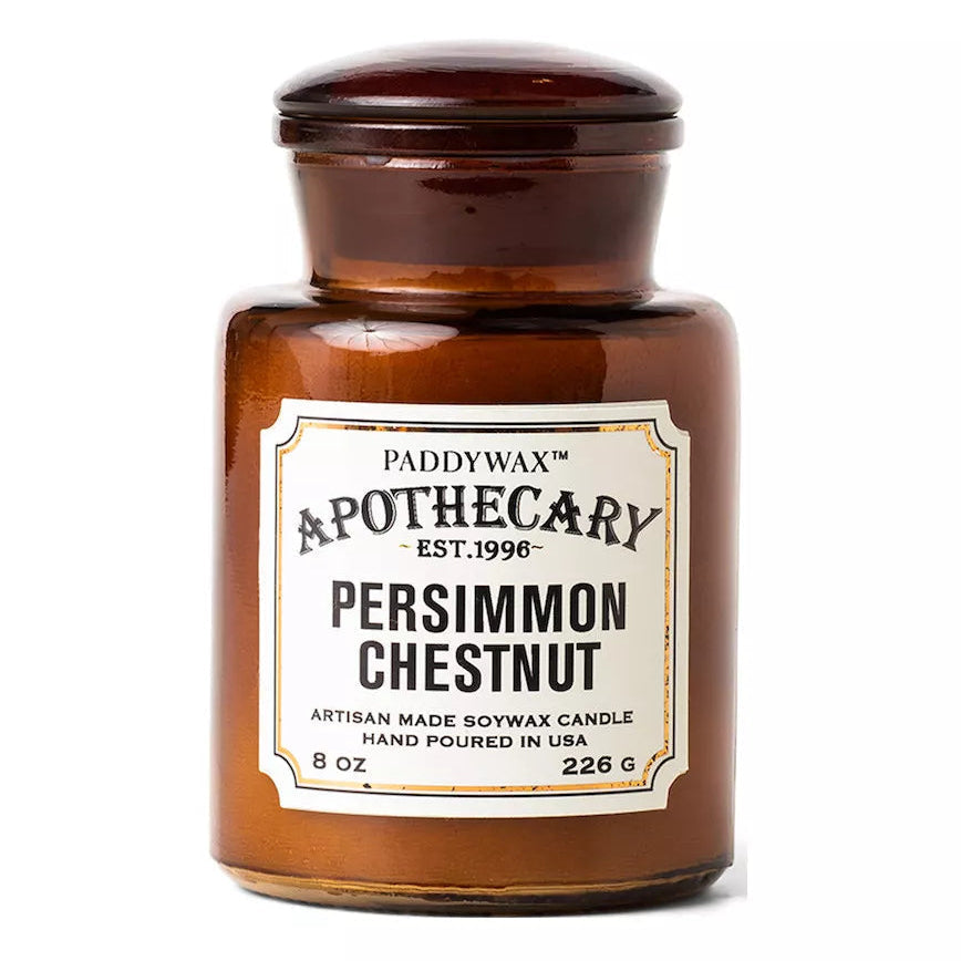 Bougie Parfumée Apothicaire Persimmon & Chestnut 226 g – Verre Ambré Vintage