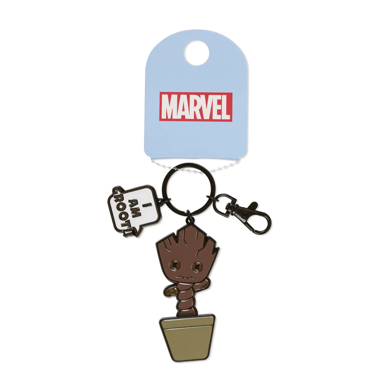 Porte-clef Groot marron sur fond blanc