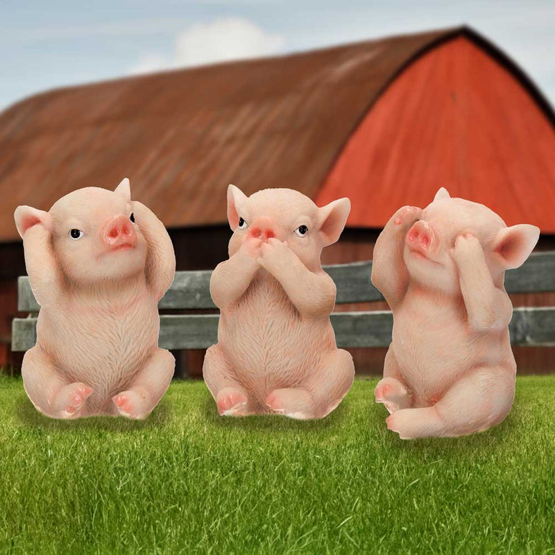 Les 3 Cochons Sages – Figurines « Ne rien voir, ne rien entendre, ne rien dire »
