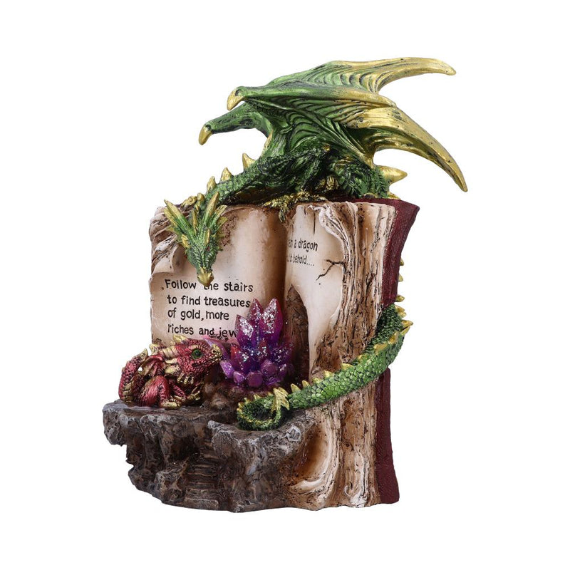 Figurine Dragon Émeraude sur Grimoire Antique Lumineux – Nemesis Now