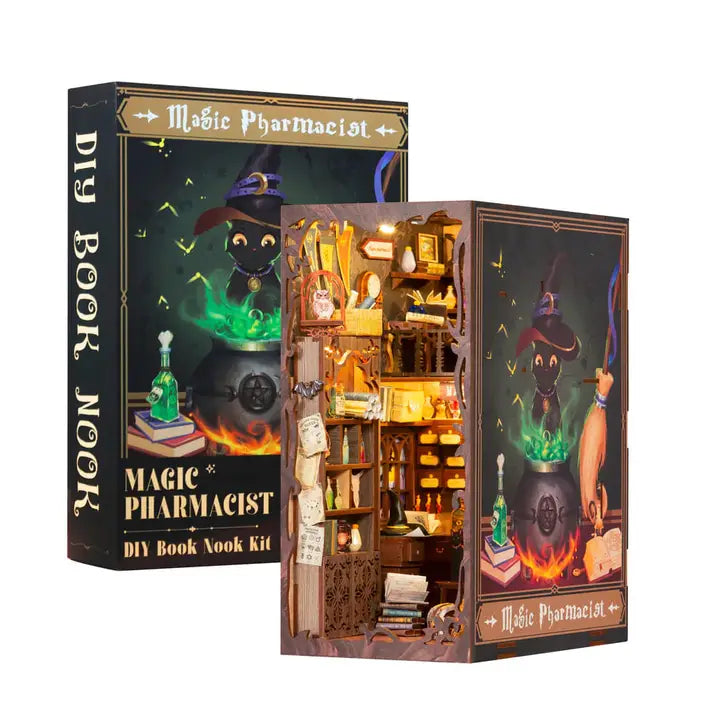 Book Nook Pharmacie magique – Serre-livre à assembler avec LED