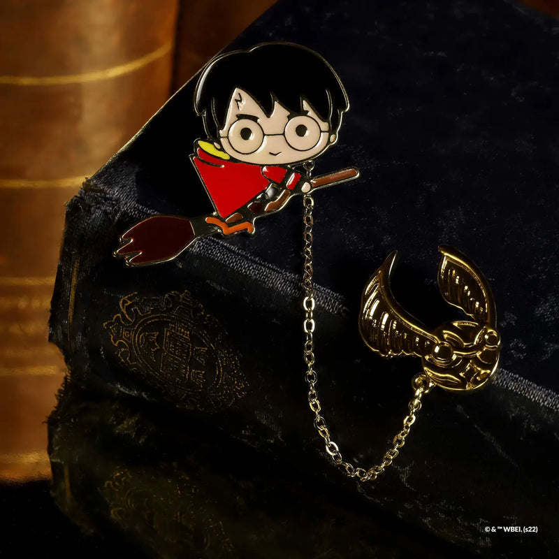 Duo de Pin’s Harry Potter – Harry & Vif d’or avec chaîne