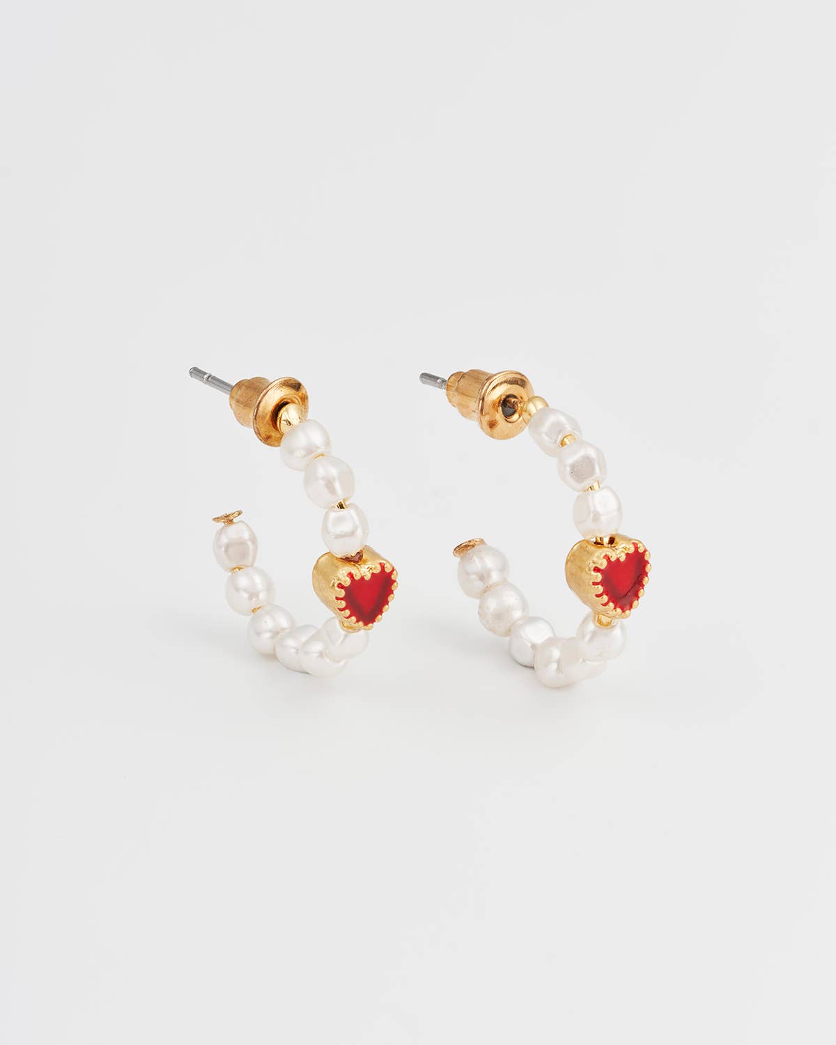 Boucles d’Oreilles Créoles Coeur et perles – Fable England