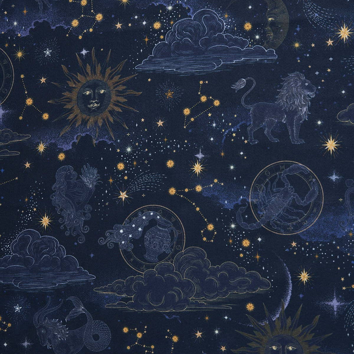 Écharpe longue à franges Zodiac bleu marine - Fable England