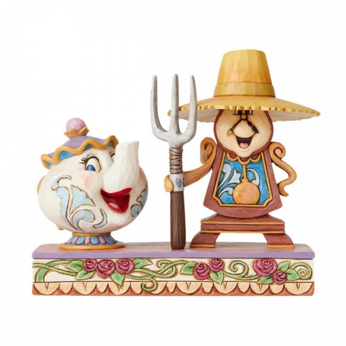 Figurine Jim Shore Disney Traditions – Mme Samovar & Big Ben La Belle et la Bête