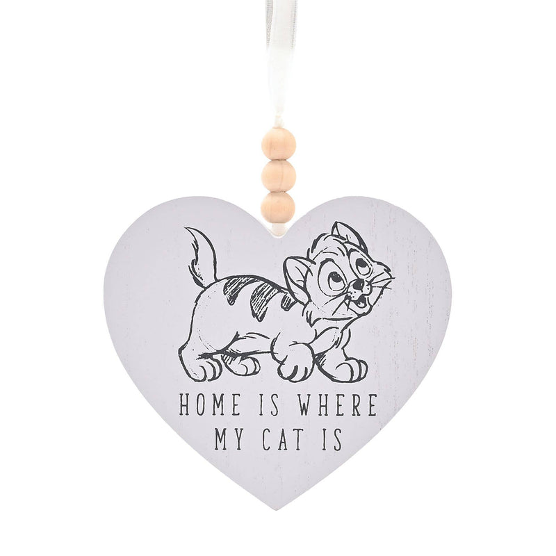 **MULTI 3** Plaque Cœur Chats & Chiens Disney - La Maison, C'est Là Où Est Mon Chat