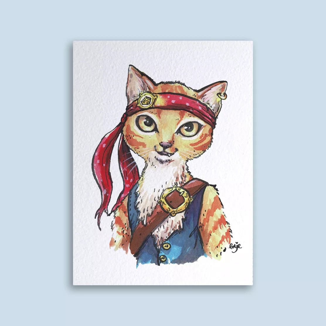 Carte postale Chat pirate