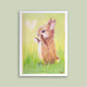 Carte postale Lapin brun dans l’herbe