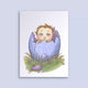 Carte postale bébé Elfe dans œuf de dragon