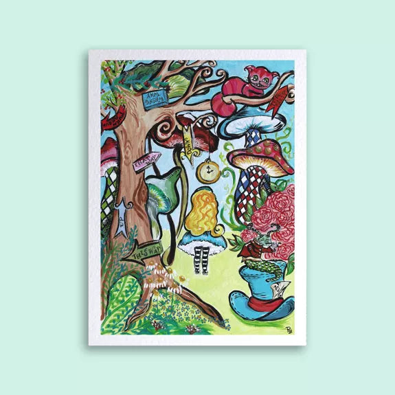 Carte postale - Alice au pays des merveilles - La Forêt