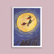 Carte postale Sorcière sur fond de pleine lune