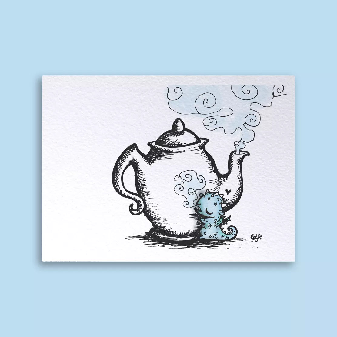 Carte postale “Petit Dragon & Théière”