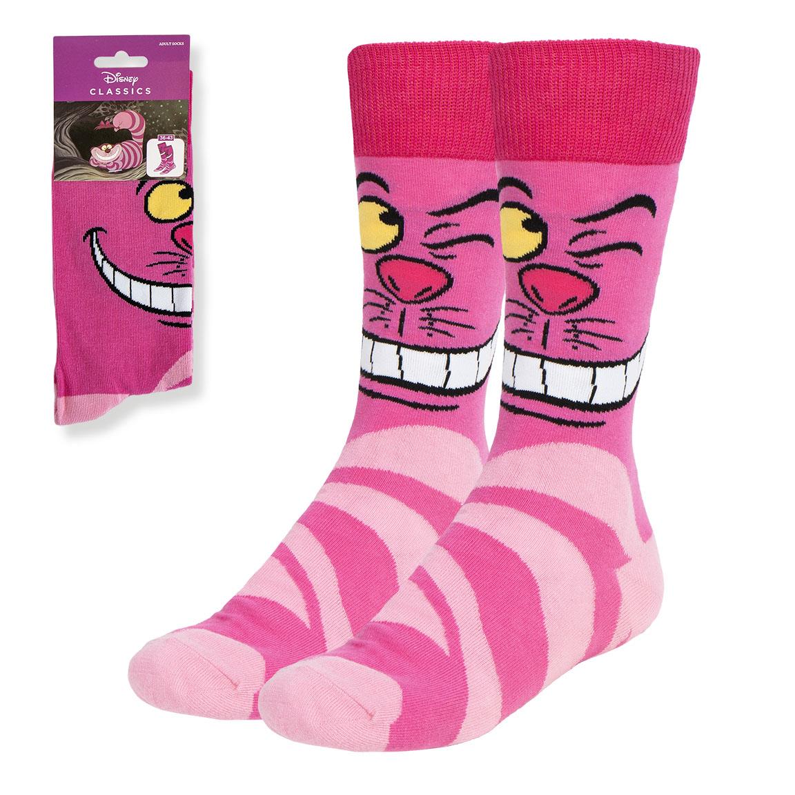 Chaussettes Disney Alice au Pays des Merveilles – Sourire Chat du Cheshire – Taille 36-43