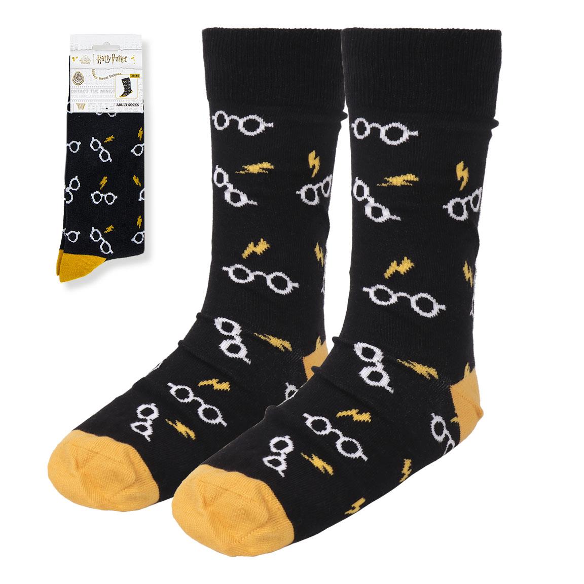 Chaussettes Harry Potter – Motifs Lunettes & Éclair – Taille 38-45 – Licence officielle Disney (Copie)