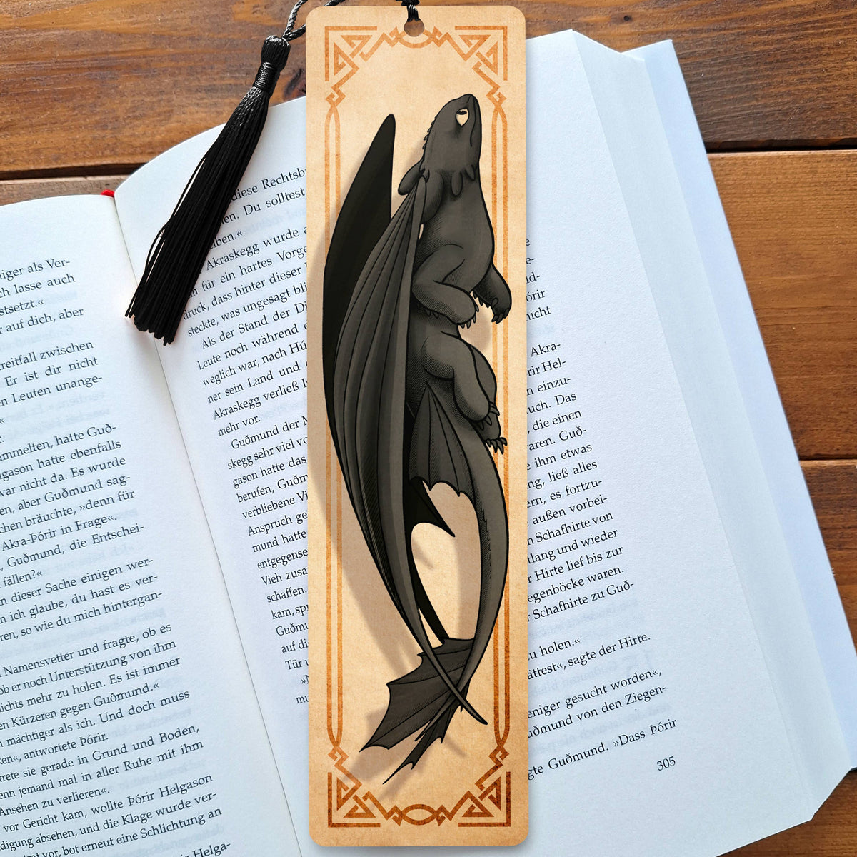 Marque-page recto‑verso Dragon Nocturne